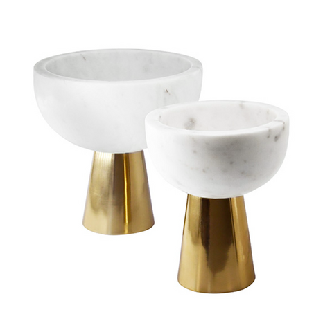 Reve Marble & Brass Decorative Bowl - Small or Large