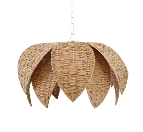 Franny Natural Rafia Lotus Shaped Pendant Light
