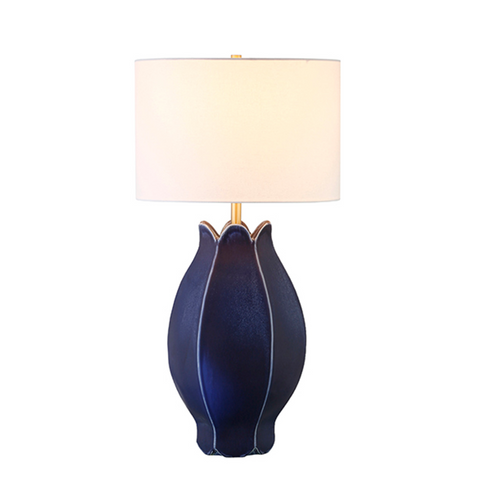 Mae Navy Blue Matte Glazed Ceramic Table Lamp