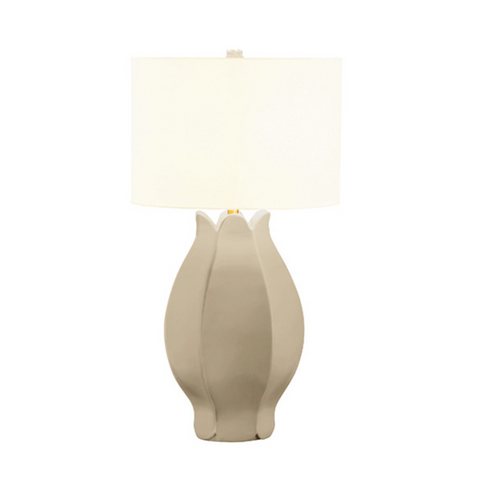 Mae Beige Glaze Ceramic Table Lamp with Shade