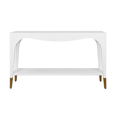 Laverne White Lacquer Console Table