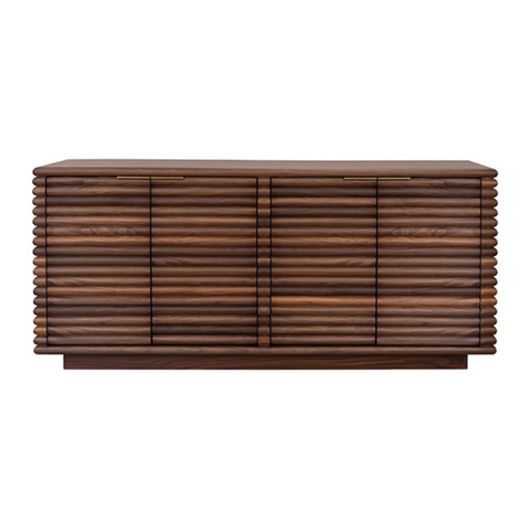 Giovanni Walnut Four Door Reed Buffet