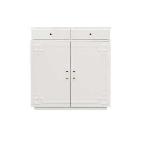 Glenn White Lacquer Two Door/Two Drawer Cabinet