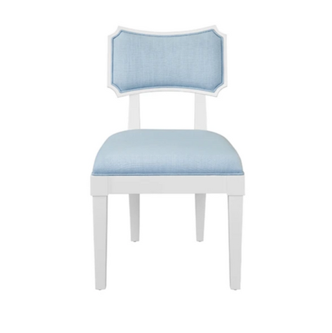Hayden Performance Light Blue Linen Bow Back Dining Chair