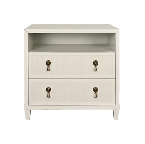 Corine Antique White Matte Lacquer Fluted Side Table