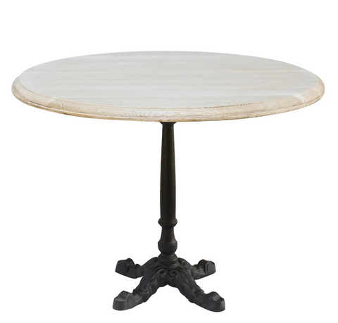 Avignon 40" Round Lightly Distressed White Oak Bistro Table - Matthew Izzo Collection