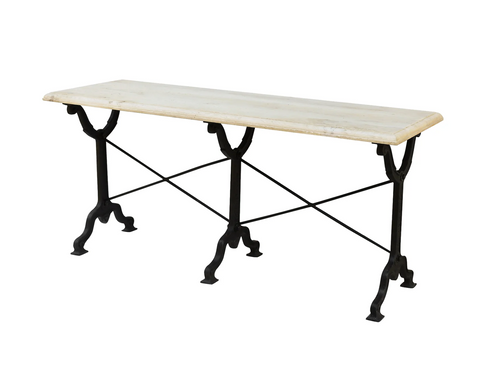 Avingnon Long Lightly Distressed White Oak Dining Table - Matthew Izzo Collection