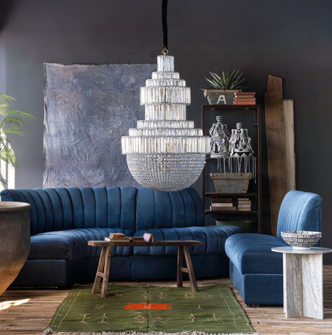 Estelle Navy Modular Sofa: Straight, Corner, or Outside Corner - Matthew Izzo Collection