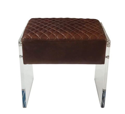Swinderby Leather Foot Stool - Matthew Izzo Collection - Matthew Izzo Home