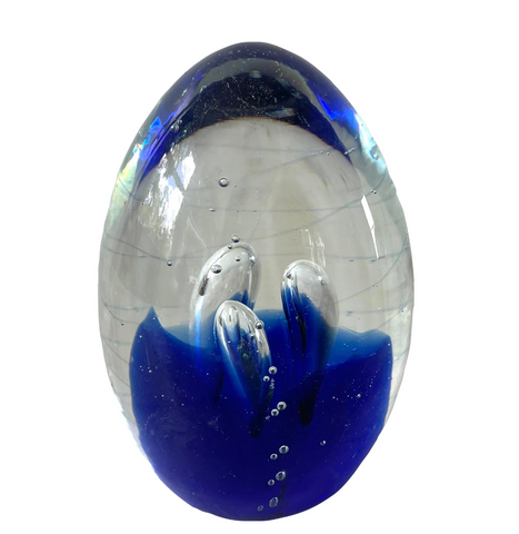 Mid-Century Cobalt Blue Glass Paperweight - Matthew Izzo Home