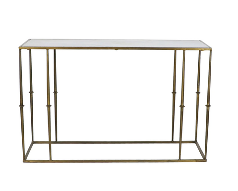 Glam Medium Marble Top Console Table - Matthew Izzo Collection - Matthew Izzo Home