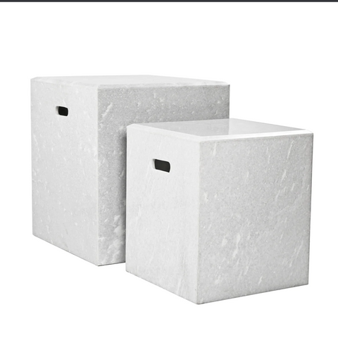 Bella Marble Cube Set/2 - Matthew Izzo Collection - Matthew Izzo Home