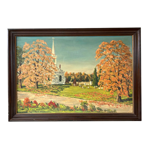 Elaine Johnson Painting of Wiccopee Church Fishkill, NY (1966) - Matthew Izzo Home