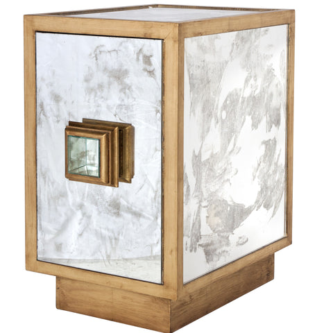Worlds Away Savannah Gold Leaf Accent Table - Matthew Izzo Home