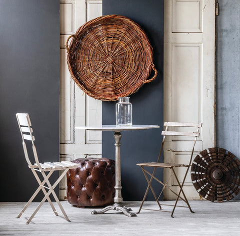 Patisserie Marble and Cast Iron silver base Cafe Table - Matthew Izzo Collection