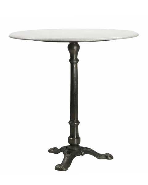 Patisserie Marble and Cast Iron silver base Cafe Table - Matthew Izzo Collection