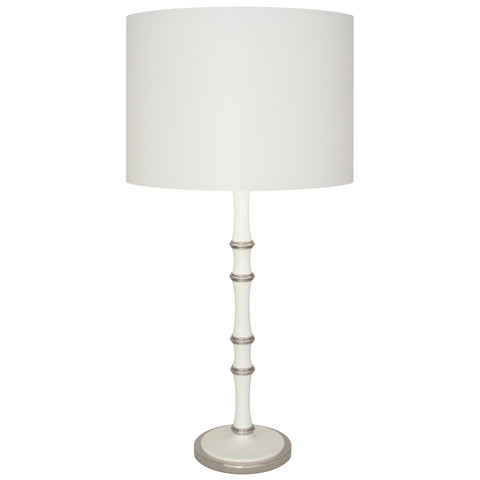 Kane Table Lamp w/Hardback Fondine Fabric Shade - Matte Daisy White & Polished Nickel