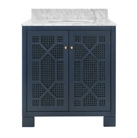 Worlds Away Schaffer Bath Vanity - Matte Navy