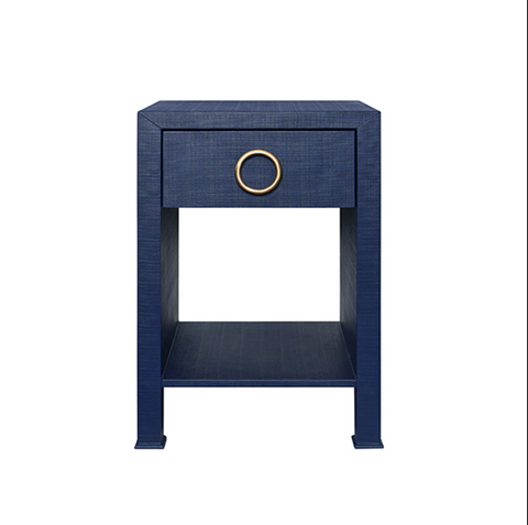 Malcolm Navy Linen Side Table