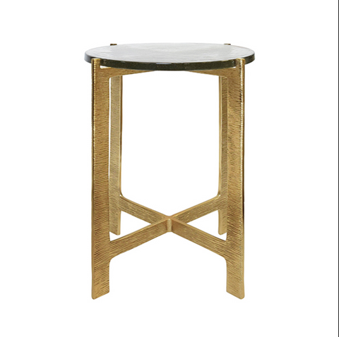 Ricky Hammered Brass Side Table