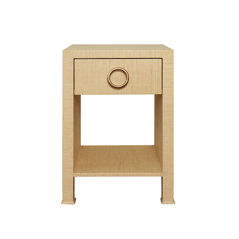 Malcolm Natural Grasscloth Side Table