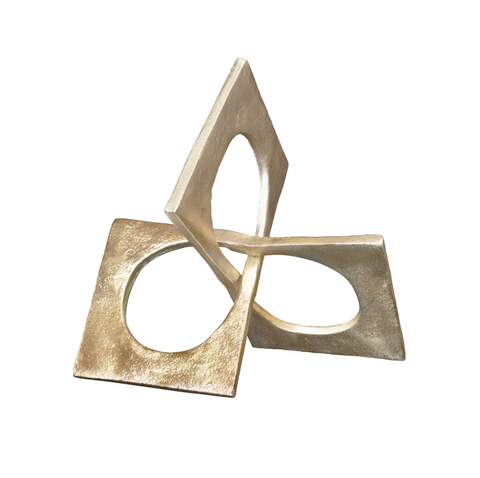 Twist Antique Brass Geometric Sculpture