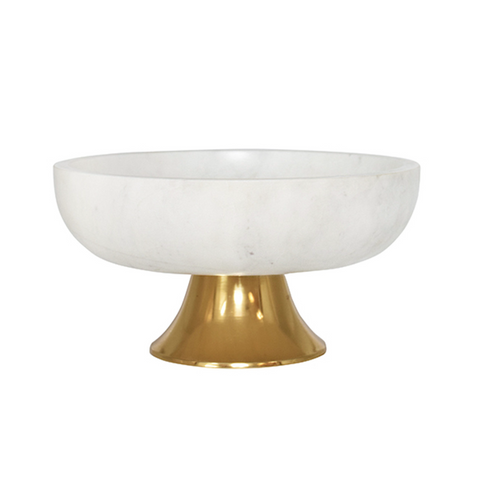 Brissa Marble & Brass Pedestal Bowl