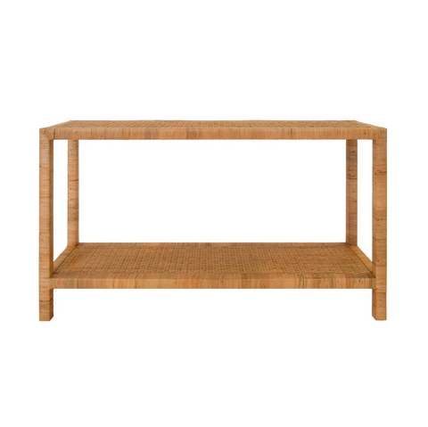 Newton Two Tier Rattan Console Table