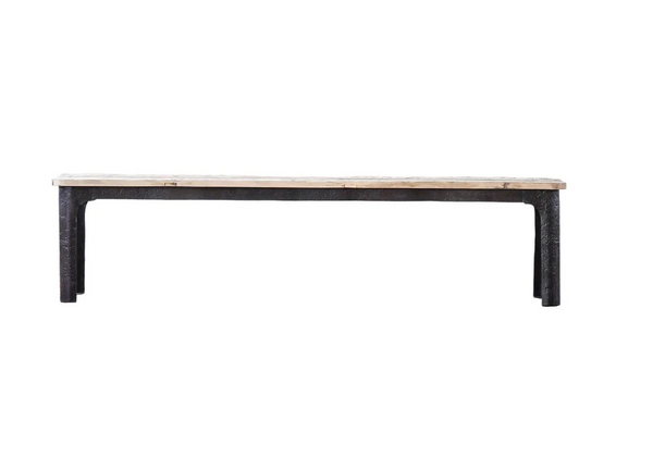Rustic Upcycled Wood & Iron Bench - Matthew Izzo Collection