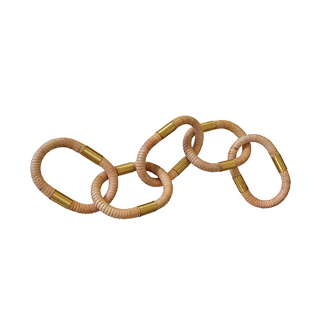 Otto Oval Natural Rattan Chain with Brass Detail