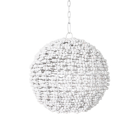 Leena Whitewash Wood Bead Pendant Light