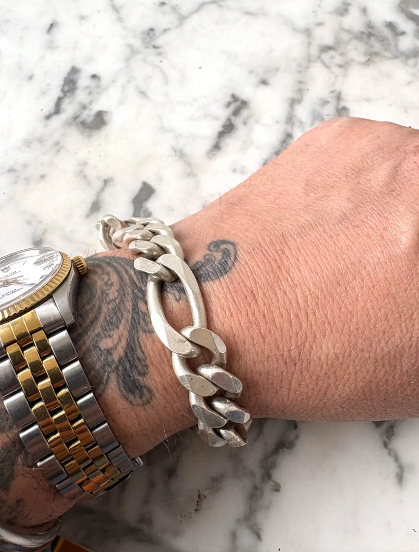 Vintage Italian Chunky Sterling Silver Link Bracelet Vintage Italian Chunky Sterling Silver Link Bracelet