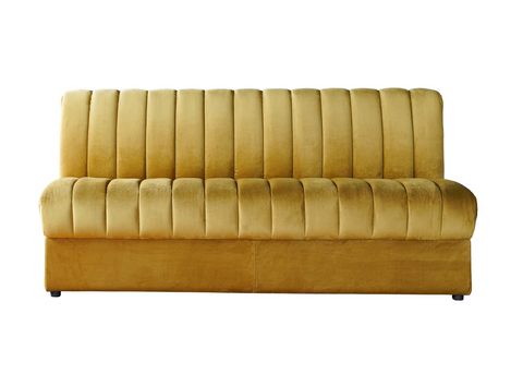 Conrad Ochre Straight Channeled Sofa: Two Size Options - Matthew Izzo Collection