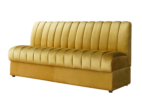 Conrad Ochre Straight Channeled Sofa: Two Size Options - Matthew Izzo Collection