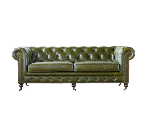 Churchill 87" Leather Chesterfield Sofa - Matthew Izzo Collection