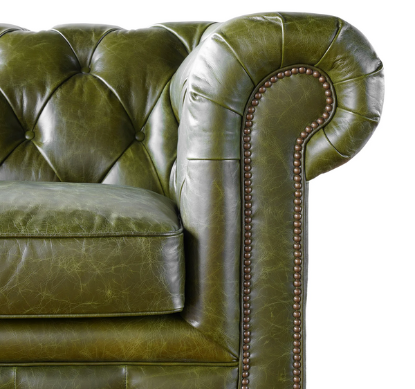 Churchill 87" Leather Chesterfield Sofa - Matthew Izzo Collection