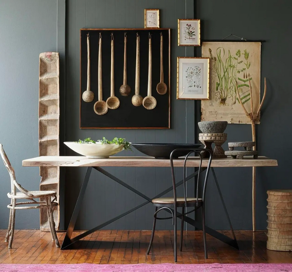 Lenox Raw Edge Acacia Wood X Pedestal Dining Table - Matthew Izzo Collection