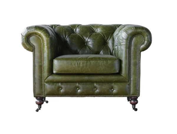 Churchill Olive Green Chesterfield Club Chair - Matthew Izzo Collection