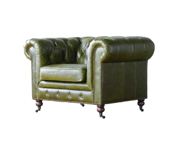 Churchill Olive Green Chesterfield Club Chair - Matthew Izzo Collection