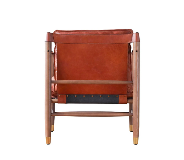 Hemingway Tawny Italian Leather and Ash Wood Lounge Chair - Matthew Izzo Collection