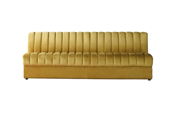 Conrad Ochre 8' Straight Channeled Velvet Sofa - Matthew Izzo Collection