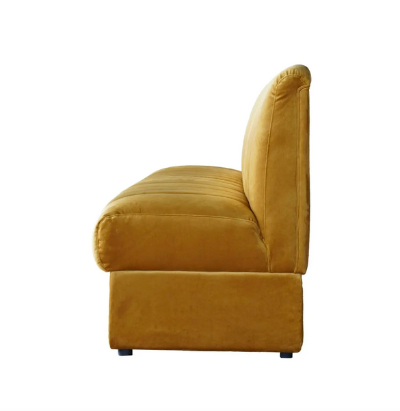 Conrad Ochre Straight Channeled Sofa: Two Size Options - Matthew Izzo Collection