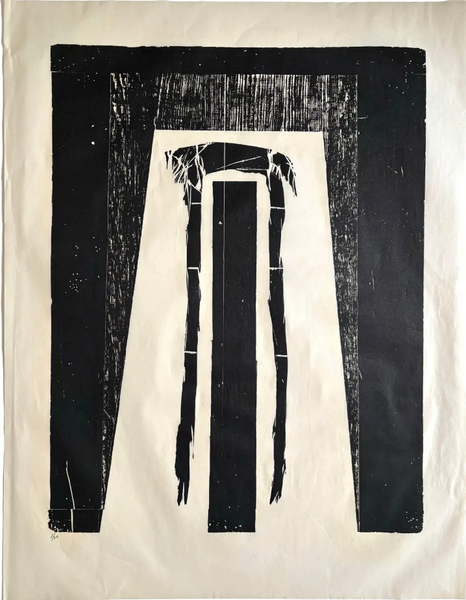 Barbara Beck 1970s Mid Century Modern Woodblock on Paper, Edition of 20
