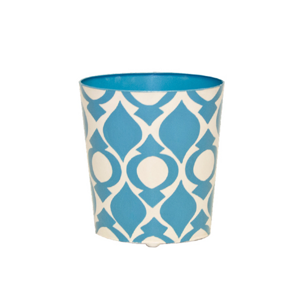 Wastebasket - Peacock Handpainted Oval Metal