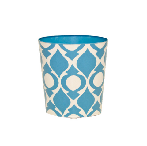 Wastebasket - Peacock Handpainted Oval Metal