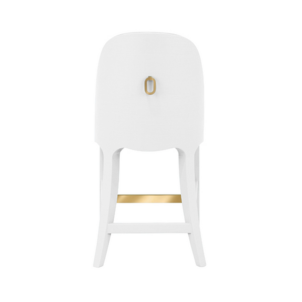 Sadie White Textured Linen Framed Counter Stool