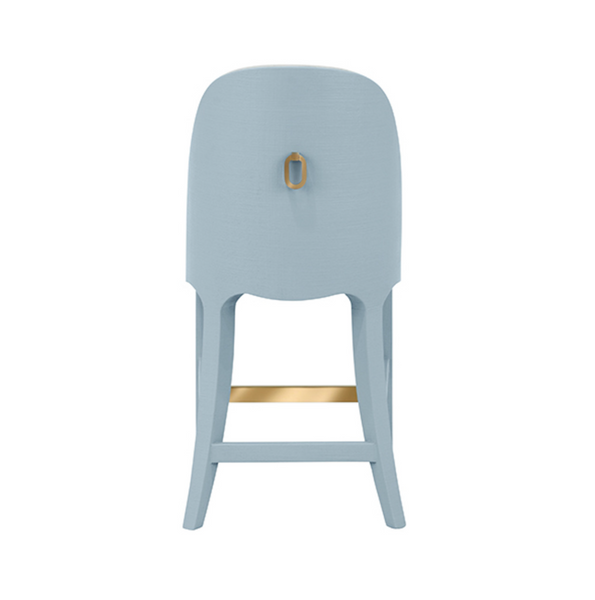 Sadie Light Blue Textured Linen Counter Stool