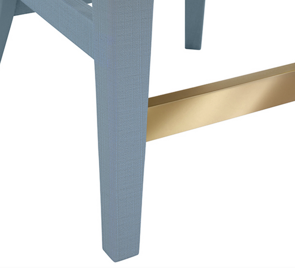 Sadie Light Blue Textured Linen Counter Stool