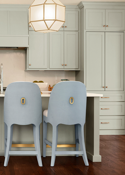 Sadie Light Blue Textured Linen Counter Stool