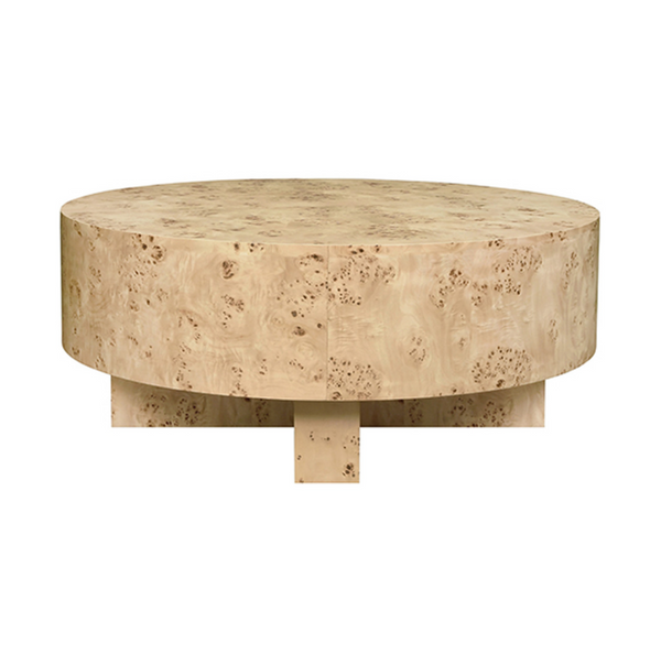 Oslo Light Burlwood Low Round Coffee Table